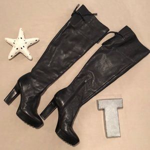 Calvin Klein leather black knee high boot Size 8